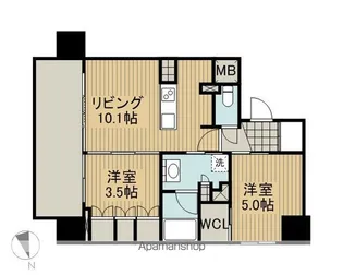 クリオラベルヴィ名古屋花の木【7階】の間取り
