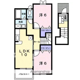 ウエストファーム カタカミ【2階】の間取り