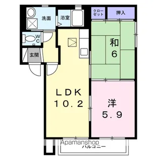 ピエス赤井B【1階】の間取り