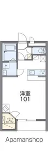 レオパレスリビエルブランシェⅡ【107号室】の間取り