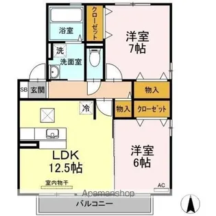 フェリス高柳 B棟【1階】の間取り