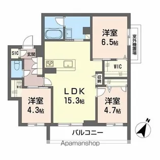 シャーメゾン上大利レジデンス【2階】の間取り