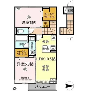 トリシア関【2階】の間取り