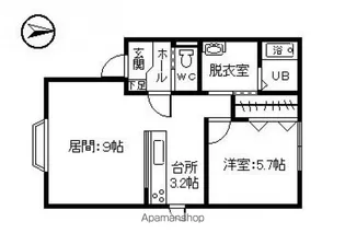 サンシティハイツ【2B号室】の間取り