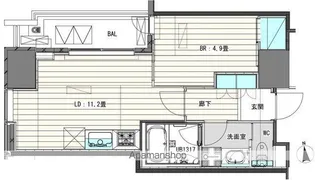 WHITE TOWER HAMAMATSUCHO【17階】の間取り