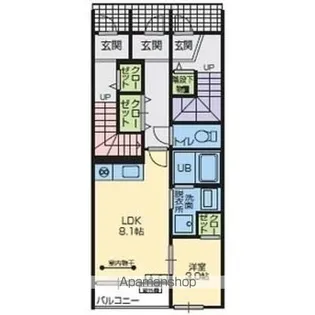 スカイヴィレッジ(SKY VILLAGE)盛南Ⅱ【1階】の間取り