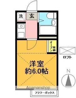 スクウェアーファイブ【203号室】の間取り