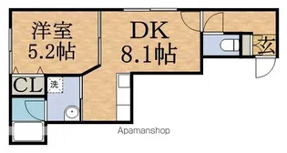 ハピネス北2条Ⅱ【106号室】の間取り