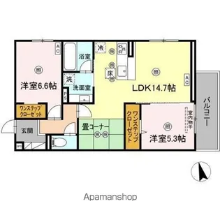 パールドブルム【1階】の間取り