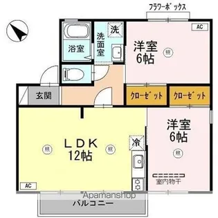 グリーンタウン杉原 A棟【2階】の間取り