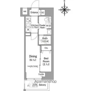 東京都新宿区下落合4丁目【マンション】の間取り