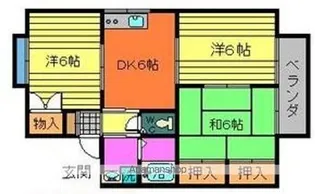 セジュールシャトーB棟【201号室】の間取り