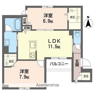 フェリーチェ 世田谷【201号室】の間取り