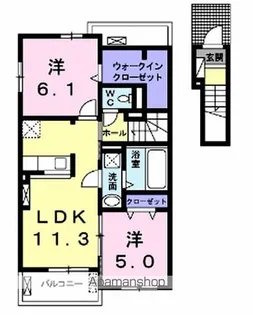プラシード・レジデンスB【2階】の間取り