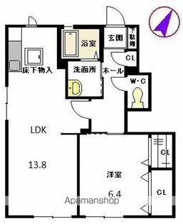 マーチン・ブランシェ C棟【1階】の間取り