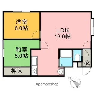 ハイツウエストヒル【1階】の間取り