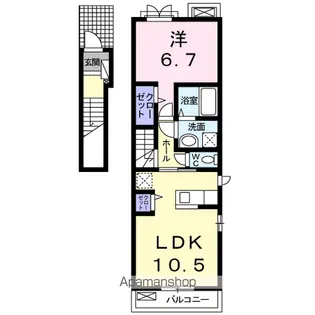 ル ノアⅡ【2階】の間取り