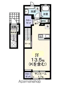 ヒカルサ防府田島【2階】の間取り