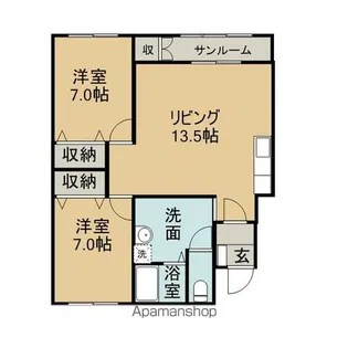 ルミエール滝川【2-A号室】の間取り