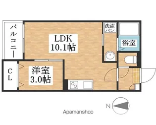 JACK HIRADE Ⅰ【102号室】の間取り