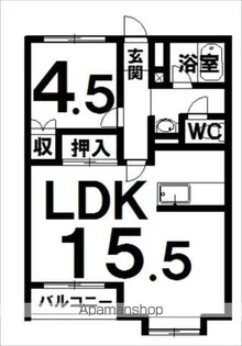プレステⅡ【2-D号室】の間取り