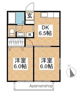 パサディナハイツ大越【201号室】の間取り