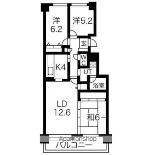 クリーンリバー北9条【1階】の間取り