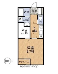 AULU MATSUOKA Ⅱ【205号室】の間取り