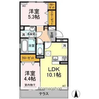 ボヌール八景水谷【1階】の間取り