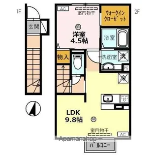 サンティエ若杉【2階】の間取り