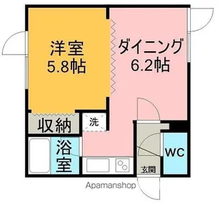 北海道網走市南十三条西3丁目【アパート】の間取り