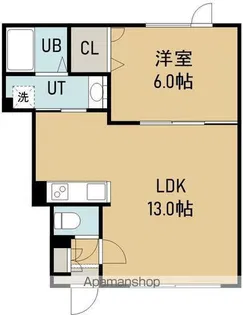メゾンエスポワールななえ【1階】の間取り