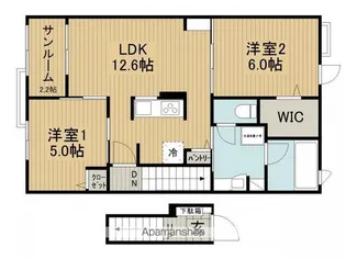 ロジュマン ココティエⅢ【2階】の間取り