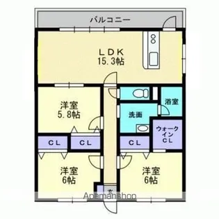 エリヴェール道後【3階】の間取り