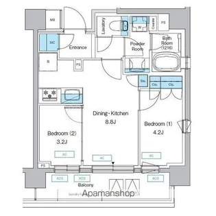 プレディアコート三軒茶屋【2階】の間取り
