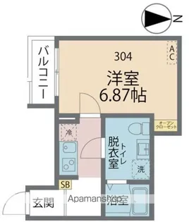 カインドネス海老名Ⅱ【304号室号室】の間取り