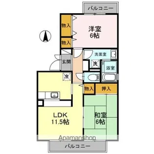 ネオパーチェ B棟【2階】の間取り