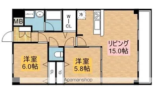 アンフィニⅩⅡ江坂ガーデン【6階】の間取り