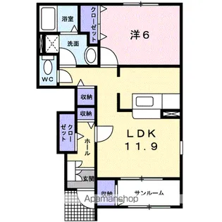 グレイスコートⅠ【1階】の間取り