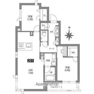 ヴィル・デ・アンファン【2階】の間取り