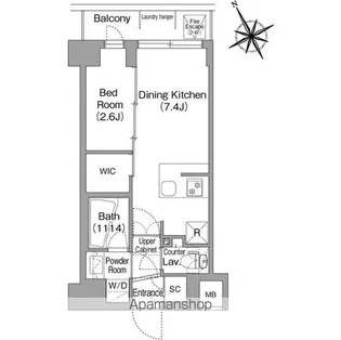 コンフォリア・リヴ平井MUTIO【3階】の間取り