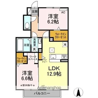 ルリアン リュー【1階】の間取り