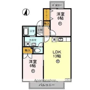 プリシェール【2階】の間取り