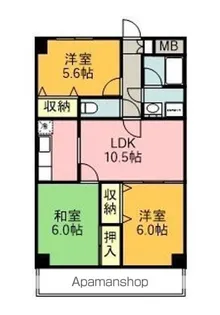 エンゼルハイム桃里【913号室】の間取り