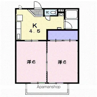 コーポサンライズ【2階】の間取り