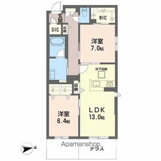 シャーメゾン渋川Ⅲ【2階】の間取り