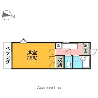 樫の木ハウス【205号室】の間取り