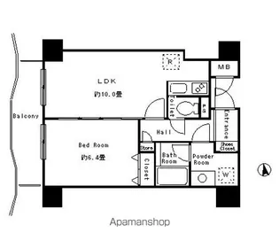 アルブル高輪【6階】の間取り