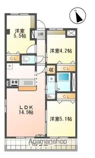 熊本県八代市横手本町【アパート】の間取り