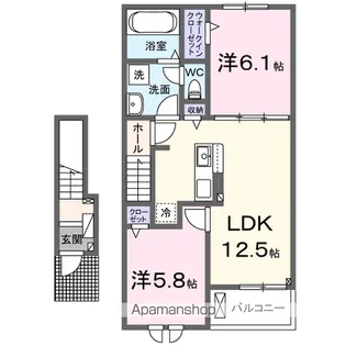 メゾンド瀬高 A【2階】の間取り